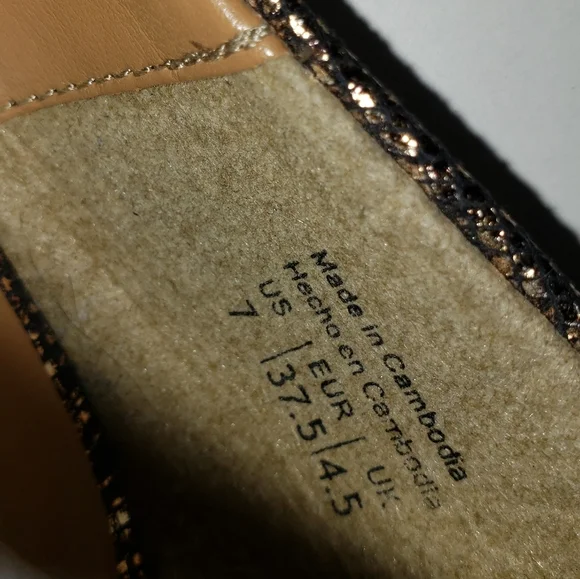 Brown Metallic Snake Print Platform Block Heels Women Sz 7 Career Workwear Pumps - Picture 10 of 13